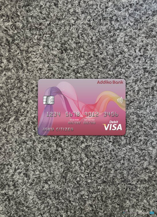 Download Bosnia and Herzegovina Addiko bank visa card photolook front Photoshop template